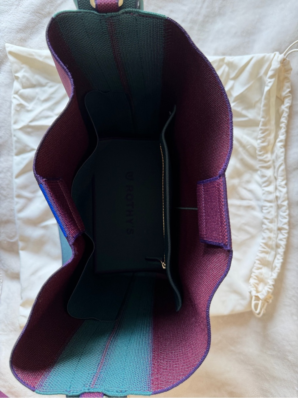 Rothy’s The Bucket Bag - Dark Plum - with Dust Bag & Wash Bag - Picture 8 of 10